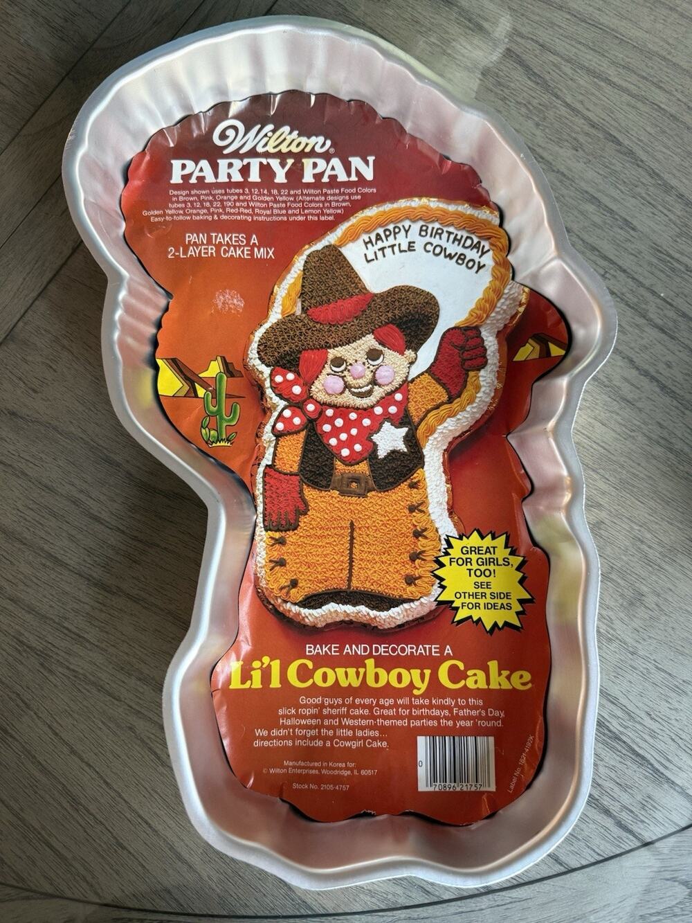 Vintage Wilton Li’l Cowboy/Cowgirl/Clown Birthday Party Baking Pan New